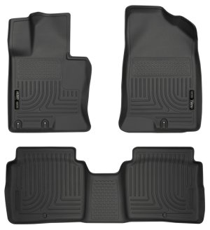 Kia Optima Floor Liners - Front + Rear - Husky Liners - WeatherBeater - Black - `11-`14 Kia Optima Floor Liners - Front + Rear - Husky Liners - WeatherBeater - Black - `11-`14
